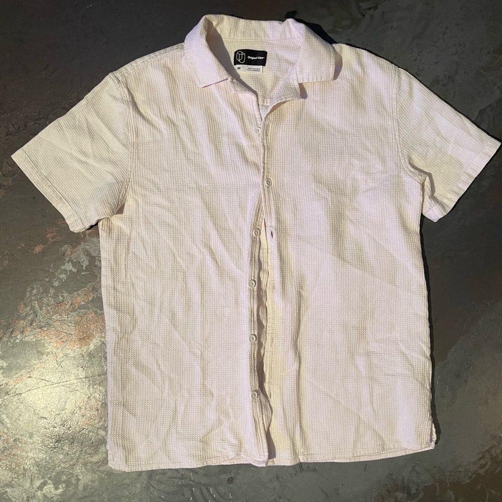 Original Use Light Pink Casual Button Down Shirt
